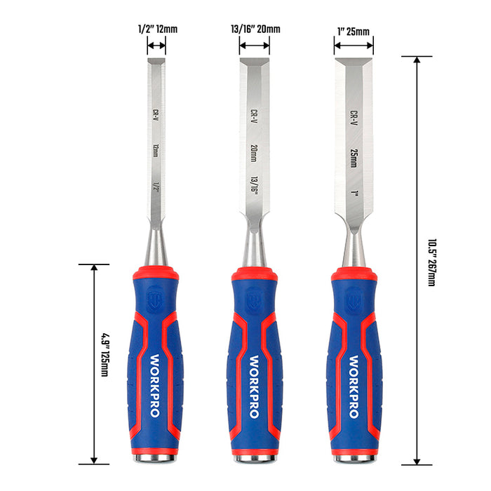 Workpro 3Pc Wood Chisel Set WP201301