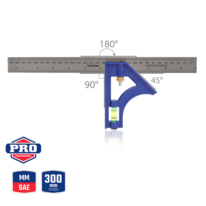 Workpro 300mm(12") Plastic Combination Square WP264001