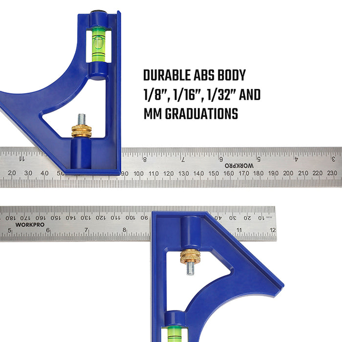 Workpro 300mm(12") Plastic Combination Square WP264001