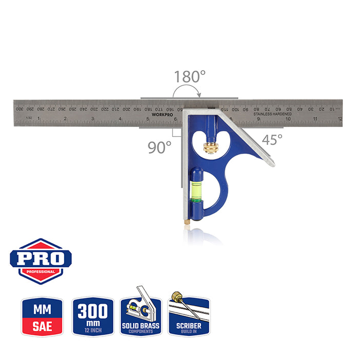 Workpro 300mm(12") Aluminum Combination Square WP264002