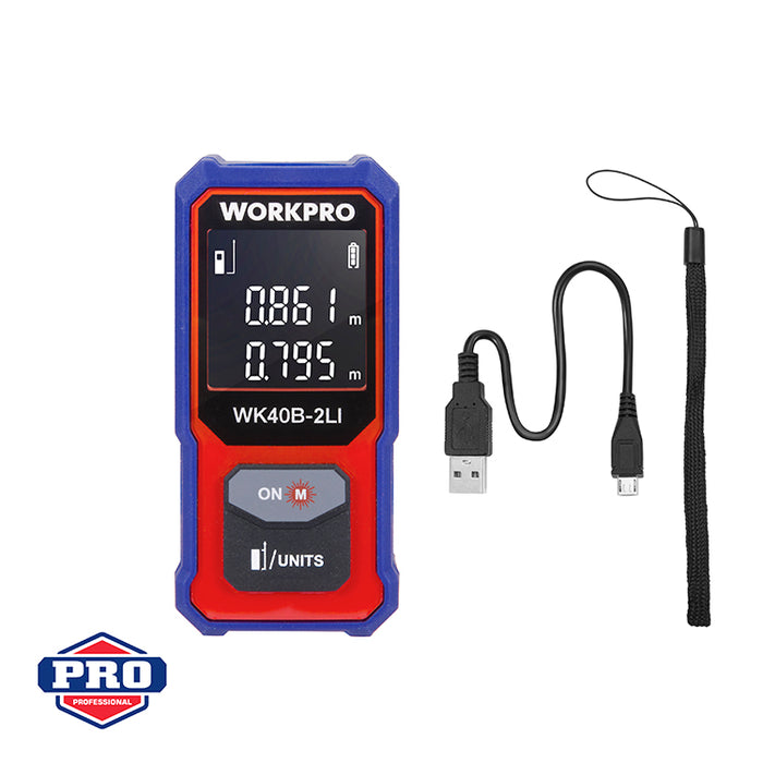 Workpro 40M(135Ft) Rechargeable Laser Distance Measure WP267001