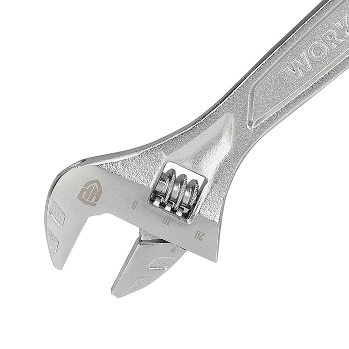 Workpro Chrome Vanadium Heavy-Duty Adjustable Wrench - Robust & Ergonomic Design, Precision Jaw Adjustment