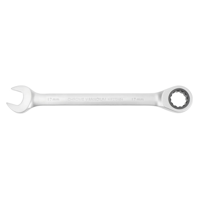 WORKPRO 72-Tooth Ratcheting Combination Wrench - Chrome-Vanadium Steel with Chrome Plating & Matte Finish