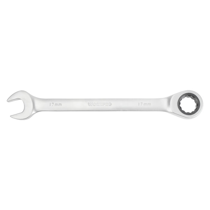 WORKPRO 72-Tooth Ratcheting Combination Wrench - Chrome-Vanadium Steel with Chrome Plating & Matte Finish