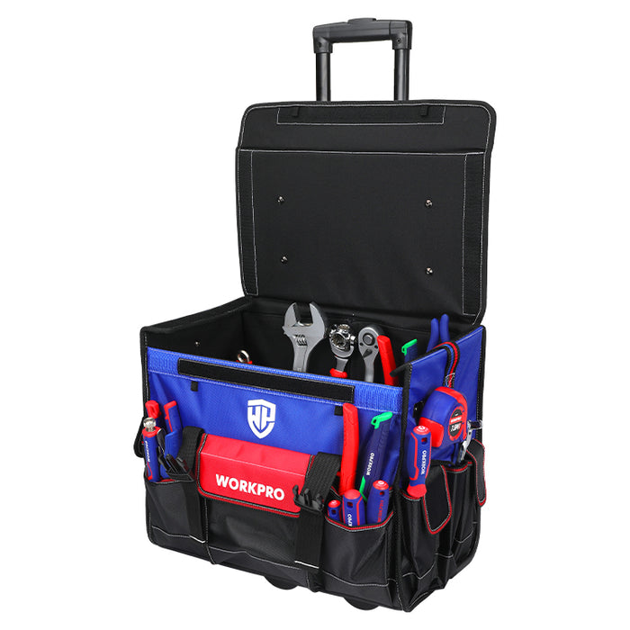 Workpro Tool Bag With Wheels Carry Heavy Duty Handle Rolling Tool Bag