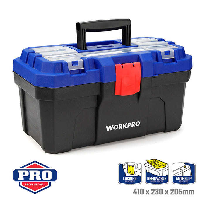 Workpro 410mm(16") Heavy Duty Plastic Toolbox