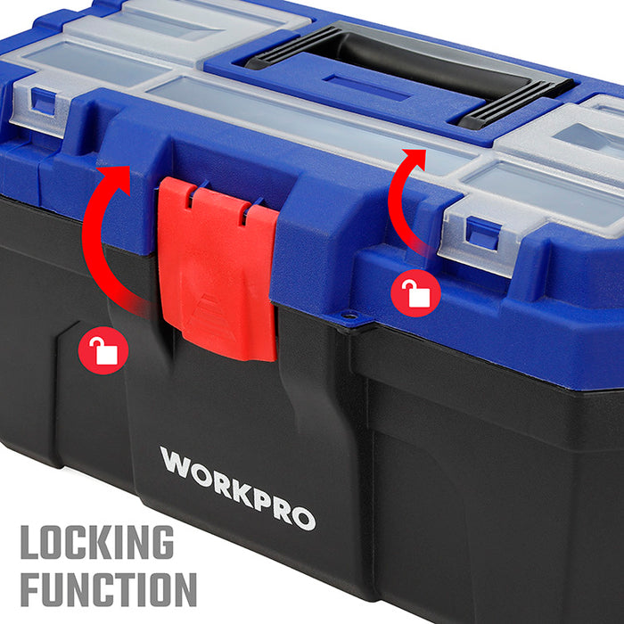 Workpro 410mm(16") Heavy Duty Plastic Toolbox