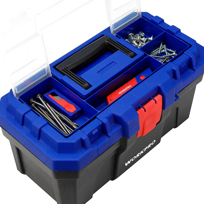 Workpro 410mm(16") Heavy Duty Plastic Toolbox