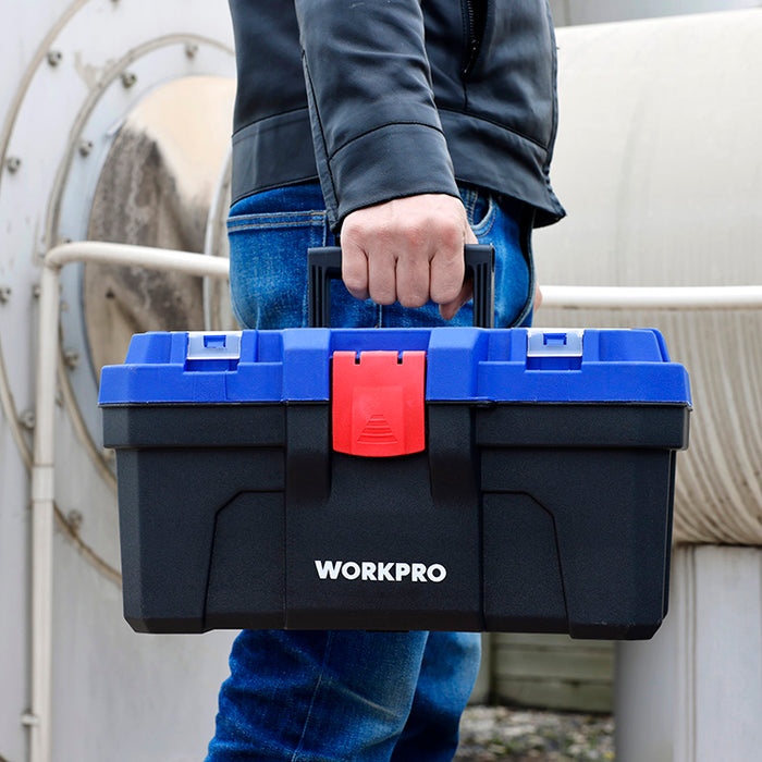 Workpro 410mm(16") Heavy Duty Plastic Toolbox