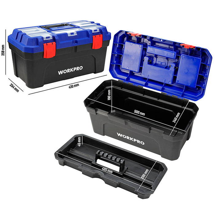 Workpro 500mm(20")Heavy Duty Plastic Toolbox