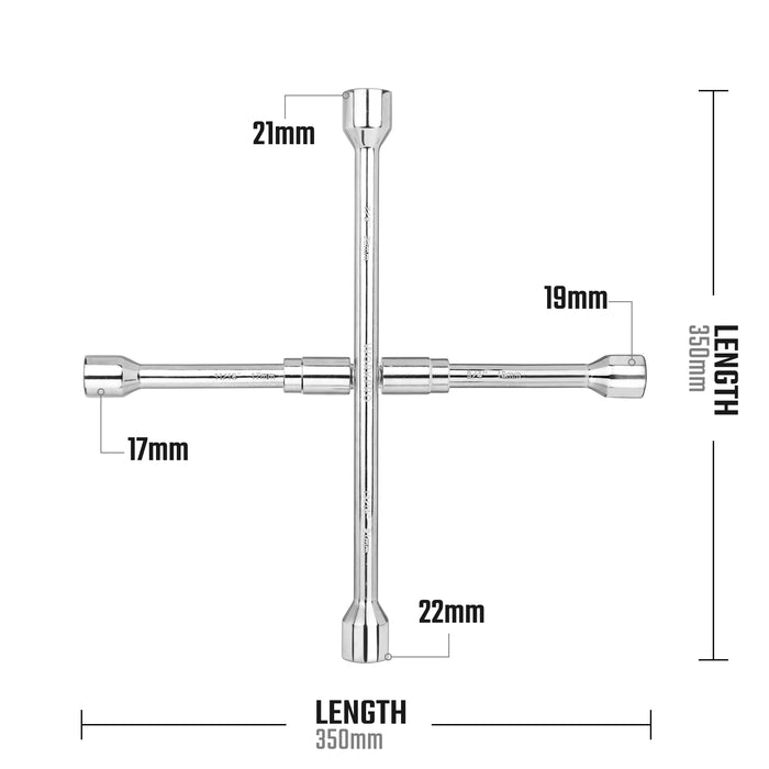 Workpro 360mm(14") Universal Folding Lug Wrench（17mm，19mm，21mm，23mm） Carton of 12