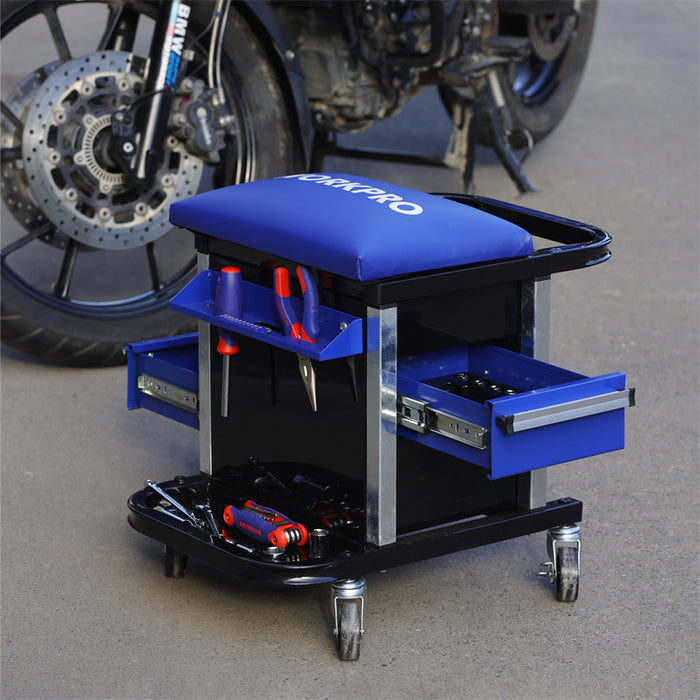 Workpro Heavy Duty Workshop Creeper Seat With Drawers Carton of 1