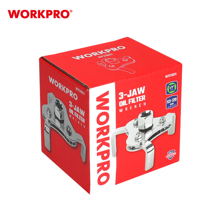 Workpro 1/2"Dr. 3-Jaw Self-Adjusting Oil Filter Wrench Carton of 24