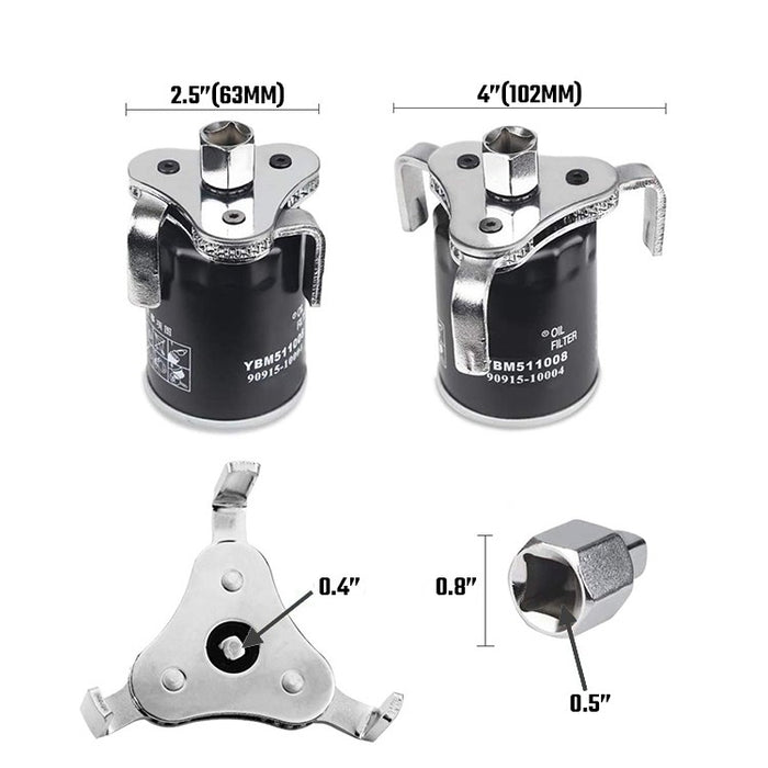 Workpro 1/2"Dr. 3-Jaw Self-Adjusting Oil Filter Wrench Carton of 24