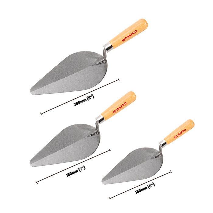 WORKPRO 180MM Bricklaying Trowel Wood Handle carton of  36