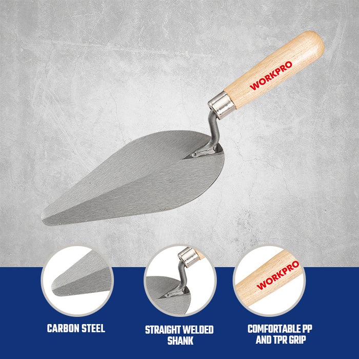 WORKPRO 200MM Bricklaying Trowel Wood Handle carton of  36