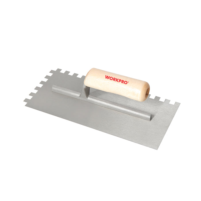 WORKPRO 280×120mm Finishing Trowel Wood Handle,8*8mm carton of  36