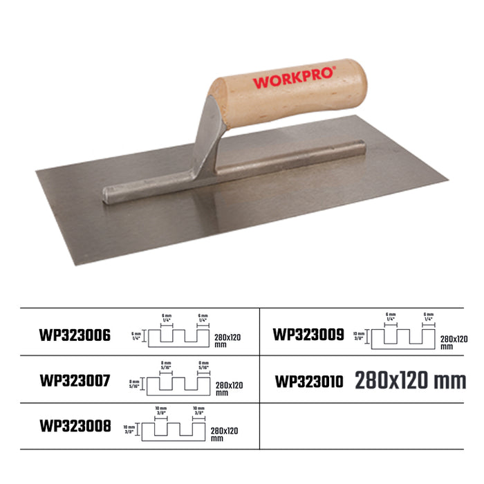 WORKPRO 280×120mm Finishing Trowel Wood Handle carton of 36