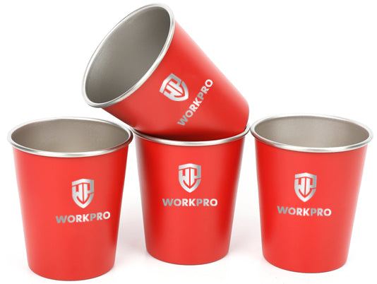 Workpro 16Oz/473ml Pint Cup Stainless SteelWP389009 4pack