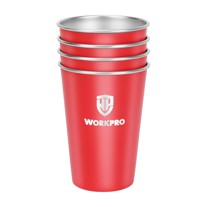 Workpro 14Oz/413ml Pint Cup Stainless Steel WP389008 4pack