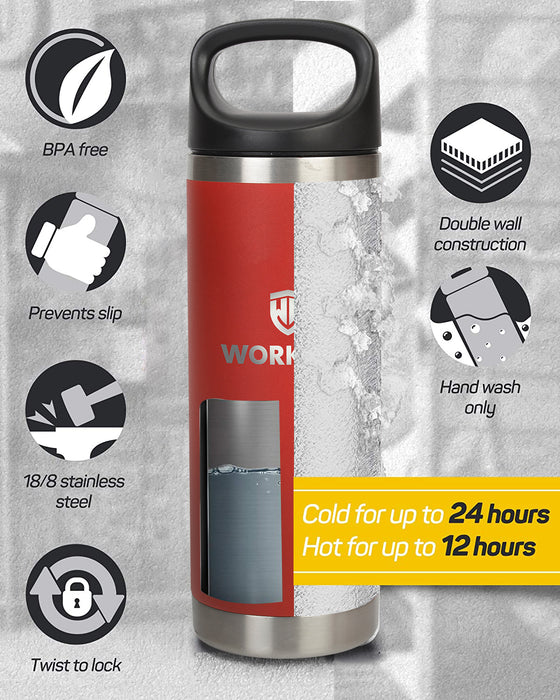 Workpro 48Oz/1419Ml Bottle WP389017 Stainless Steel Insulated Bottle 6pack