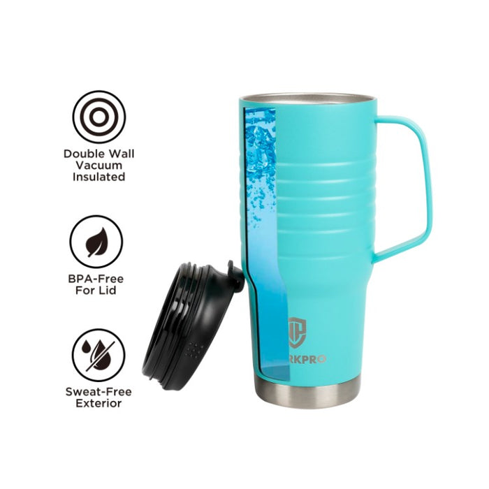 Workpro 24Oz/709ml Bottle,Cyan Insulated Tumbler with Lid & Handle WP389020 6pack