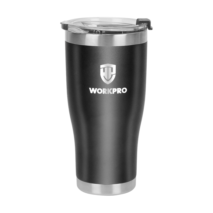 Workpro 20Oz/591ml Tumbler,Black Insulated Tumbler with Lid  WP389024 6pack