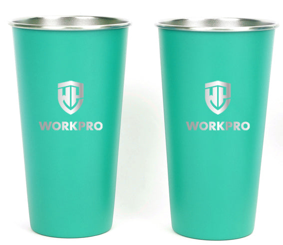 Workpro 20Oz/591Ml Pint Cup,Cyan WP389027 Stainless Steel 2pack