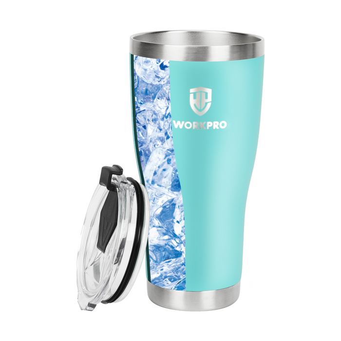 Workpro 30Oz/887Ml Tumbler,Cyan Stainless Steel WP389029 6pack