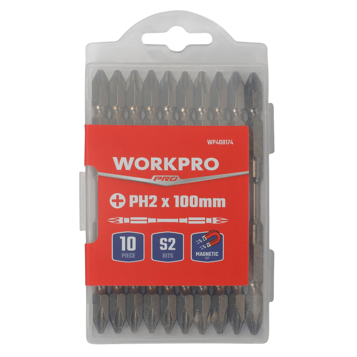 Workpro S2 Screwdriver Bit /Double End Impact - 100 X Ph2（10Pcs） Wp408174