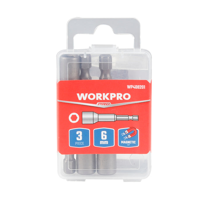 Workpro Magnetic Nut Driver 6mm- 65X6mm (3Pcs) WP408201