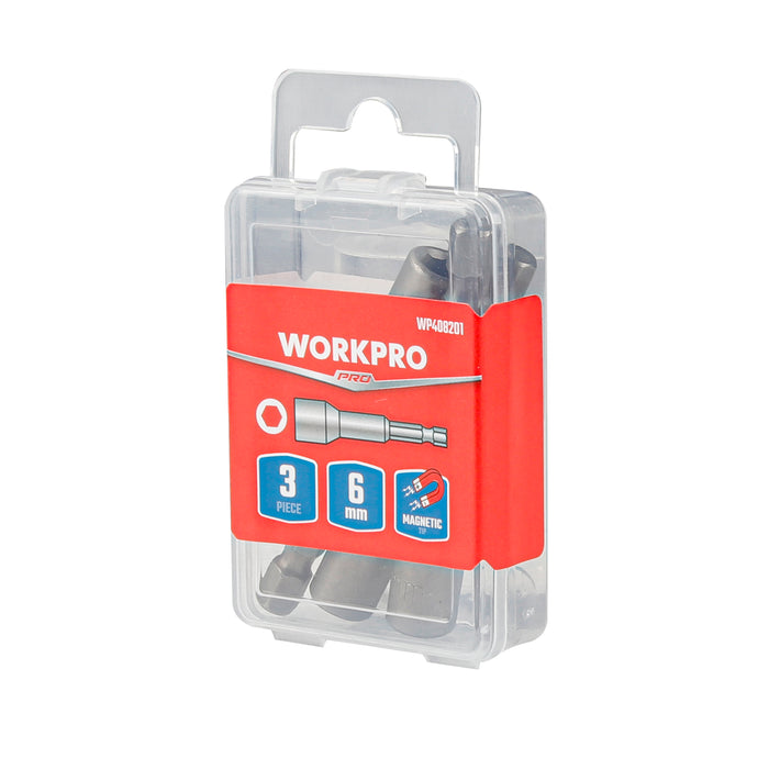 Workpro Magnetic Nut Driver 6mm- 65X6mm (3Pcs) WP408201