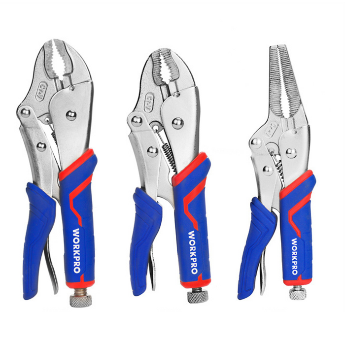 WORKPRO 3PC CR-V LOCKING PLIERS SET