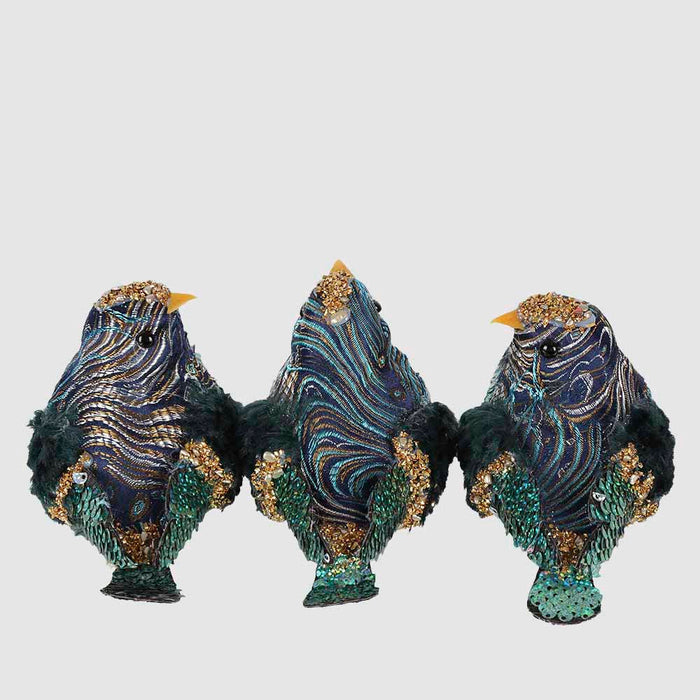 Zora Clip on Birds Peacock Blue