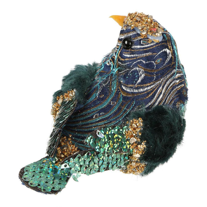 Zora Clip on Birds Peacock Blue