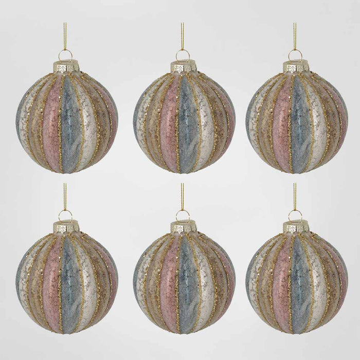 Cimmon Boxed Set of 6 Baubles Champagne