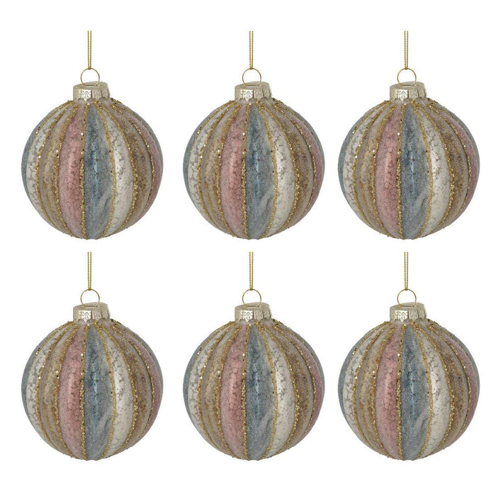 Cimmon Boxed Set of 6 Baubles Champagne