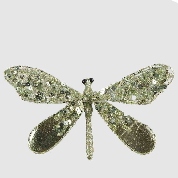 Shayle Glitter Clip on Dragonfly Green 6 pcs
