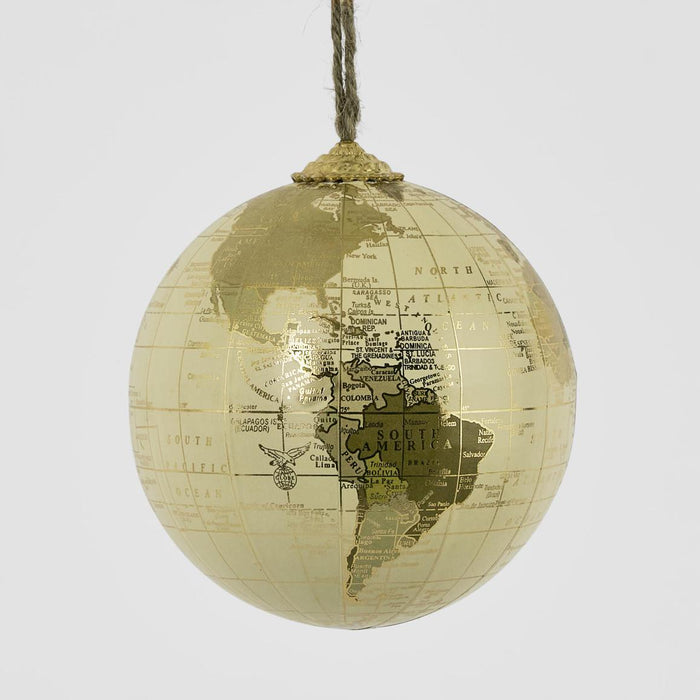 Golden Hanging Globe Ornament set of 6