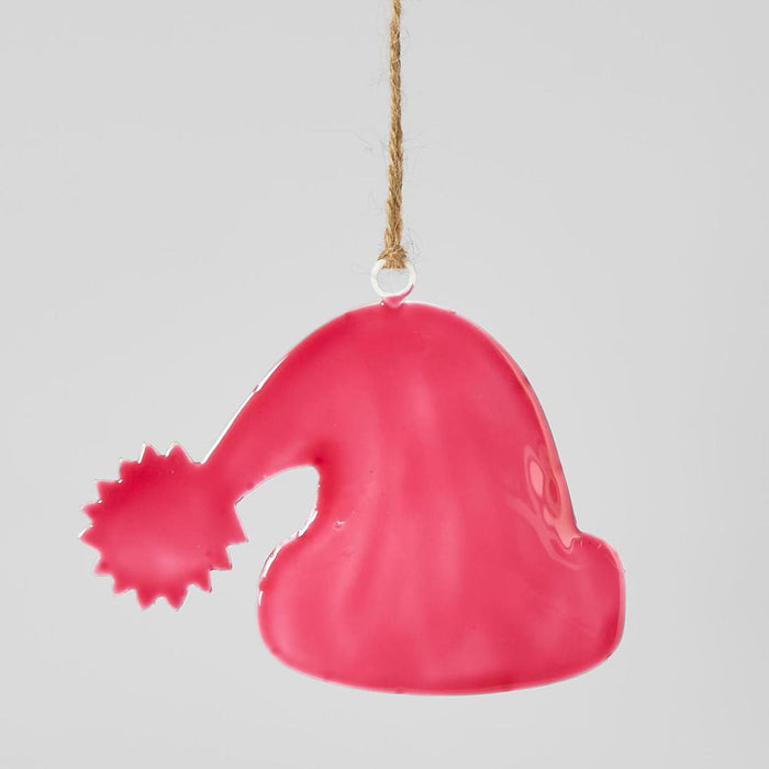Santa Iron Hanging Cap Ornament Pink 6 pcs