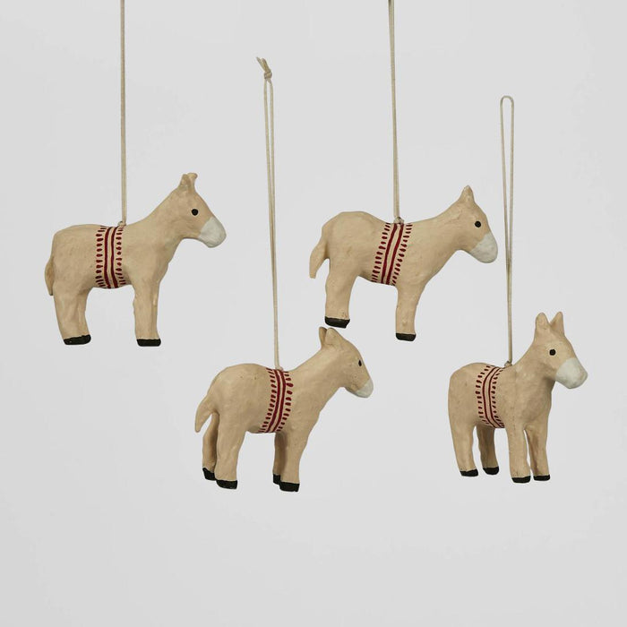 Mache Donkey Hanging Ornament (
