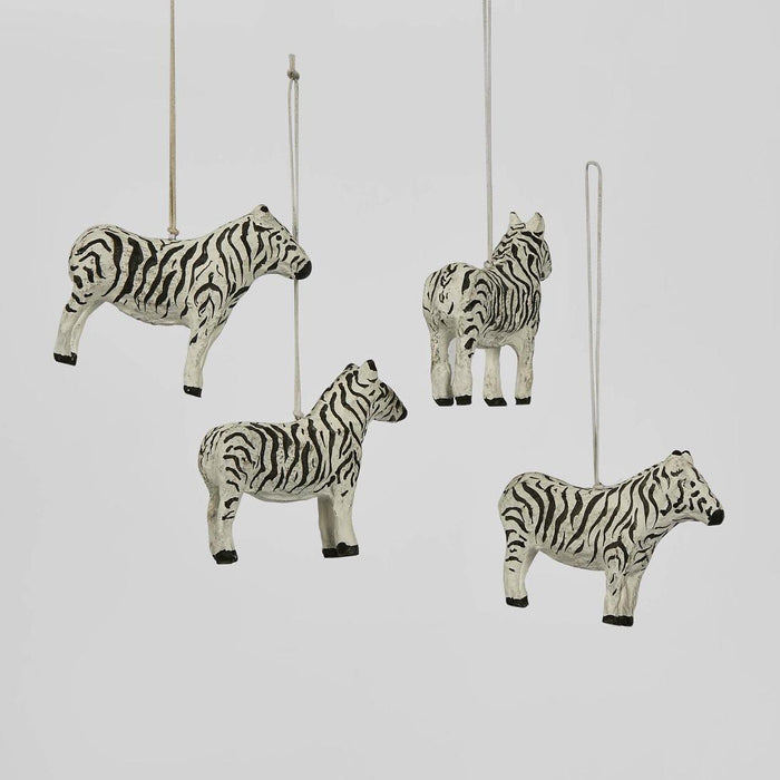 Mache Zebra Hanging Ornament (