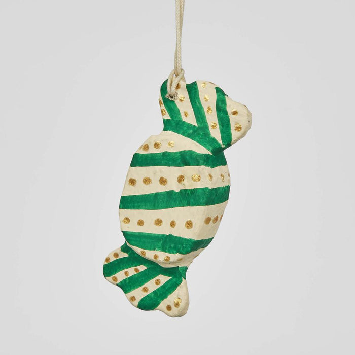 Mache Green Lolly Hanging Ornament 5 pcs