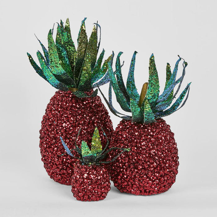 Shimmer Hanging Pineapple Red 6 pcs