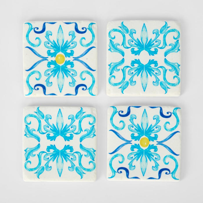La Dolce Vita Pattern Coasters Blue -