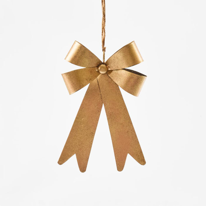 Brass Bow Tree Decoration set of 6