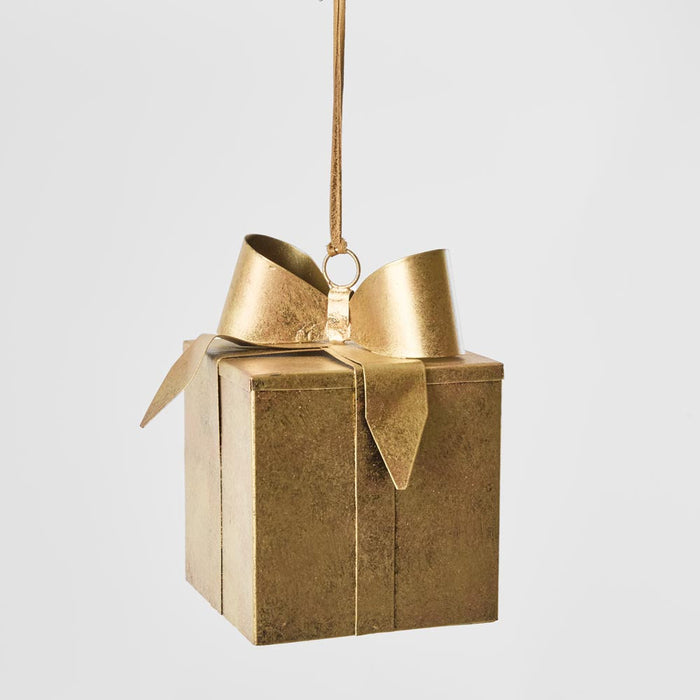 Brass Present Tree Decoration