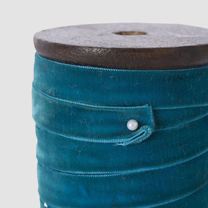 Velvet Ribbon Teal Blue 10mm x 10m