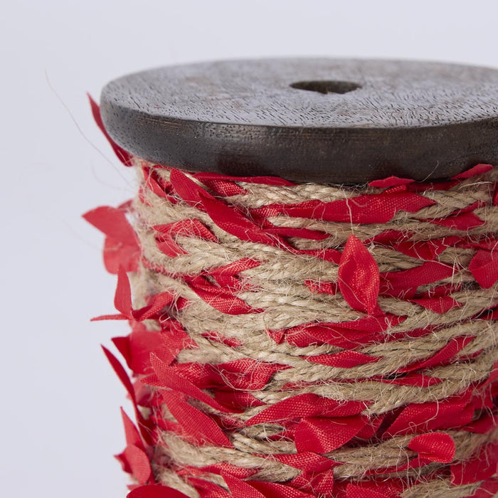 Vine Leaf Ribbon Red 10mm x 10m