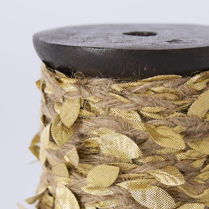 Vine Leaf Ribbon Gold 10mm x 10m